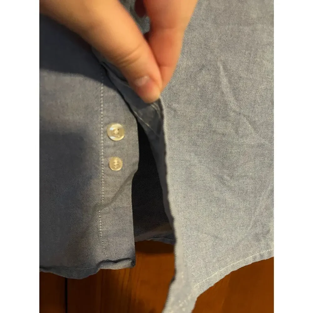 Gap Kids Boys Blue Oxford Button Down Dress Shirt Long Sleeve Cotton Size XL(12)